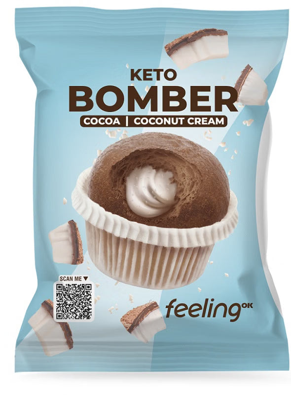 Feeling OK Keto Bomber | Cacao e Cocco Low Carb | 50 g

