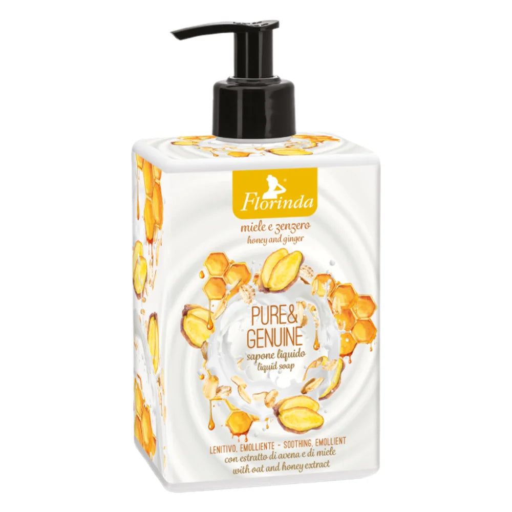 Florinda Pure&Genuine | Sapone Liquido Miele e Zenzero | 500 ml  