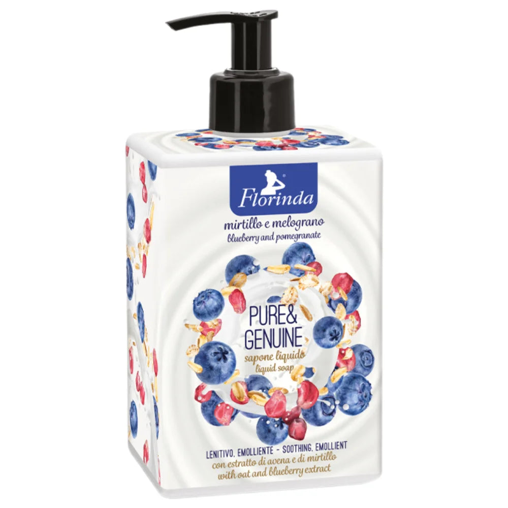 Florinda Pure&Genuine | Sapone Liquido Mirtillo e Melograno | 500 ml  