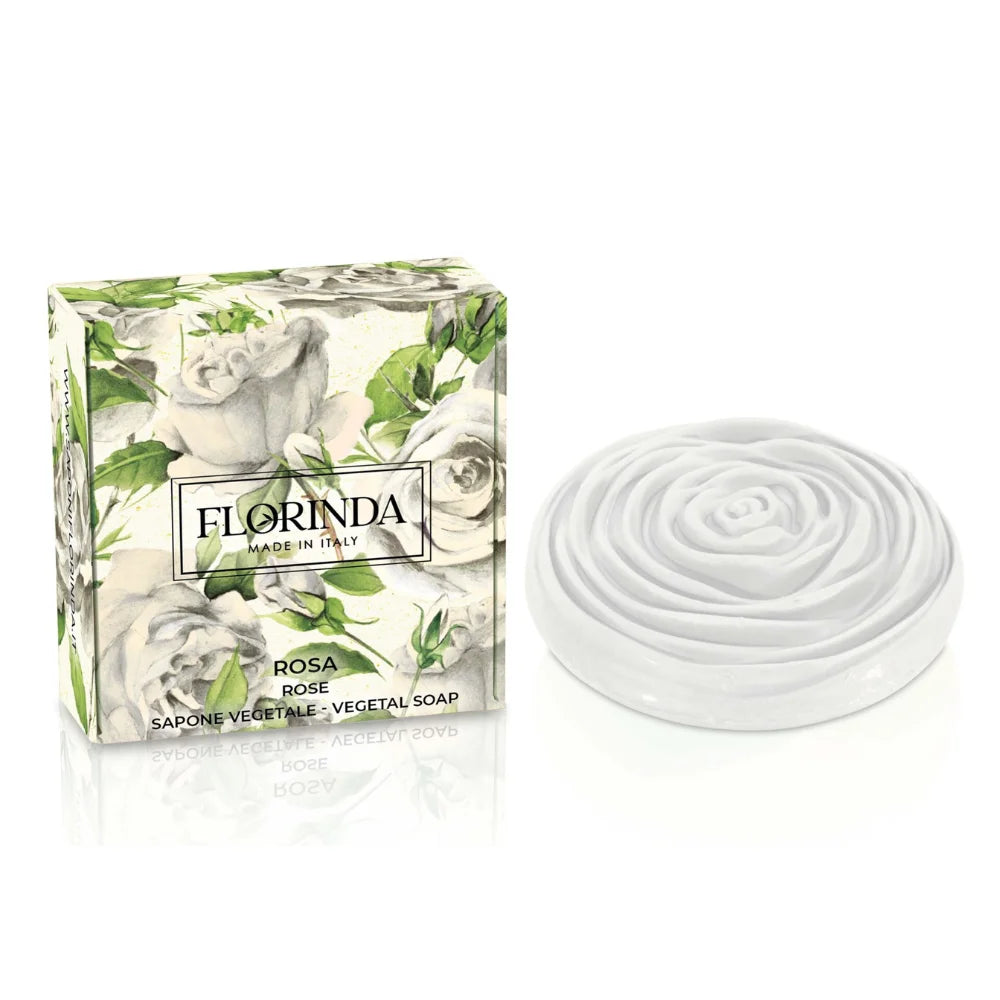 Florinda | Sapone Vegetale a Forma di Rosa Bianca | 90 g  
