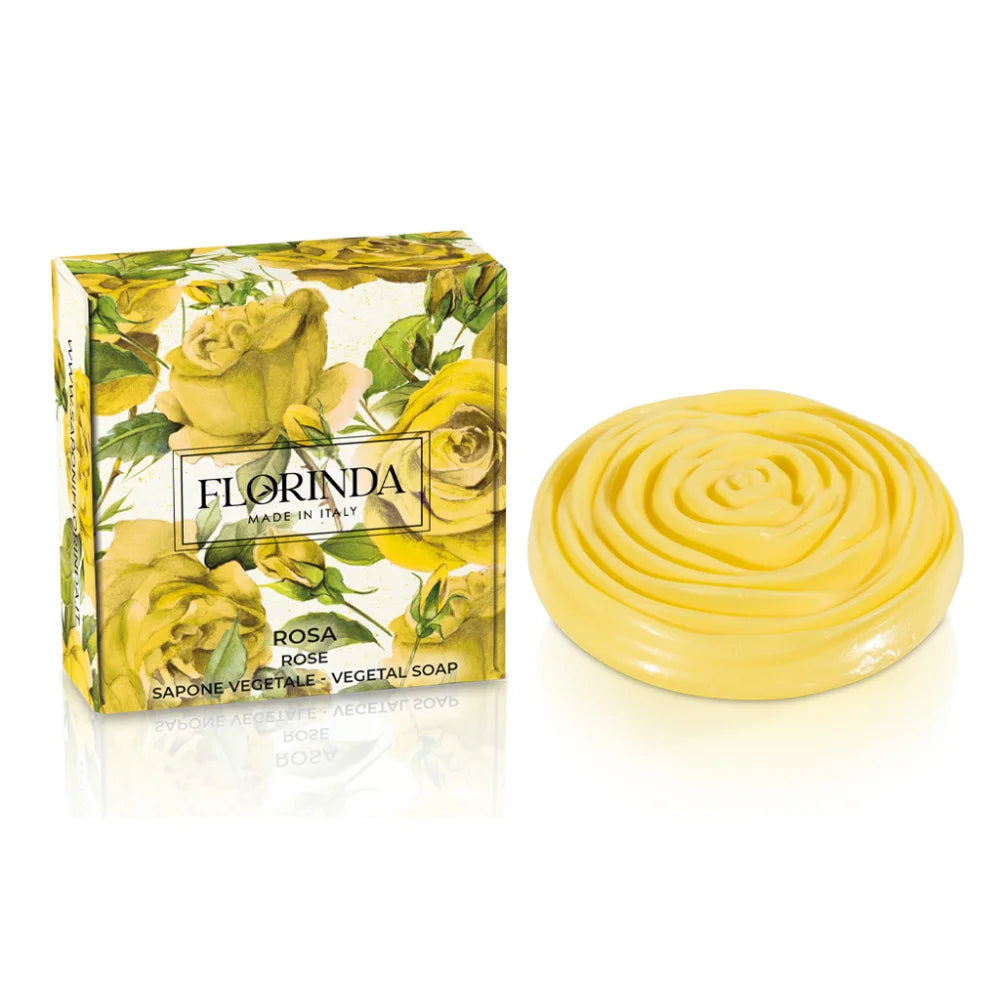 Florinda | Sapone Vegetale a Forma di Rosa Gialla | 90 g