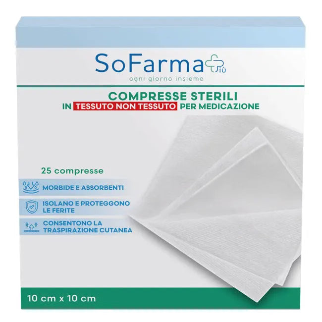Sofarmapiù Compresse Sterili In TNT Per Medicazione 10cm X 10cm 25 Pezzi  