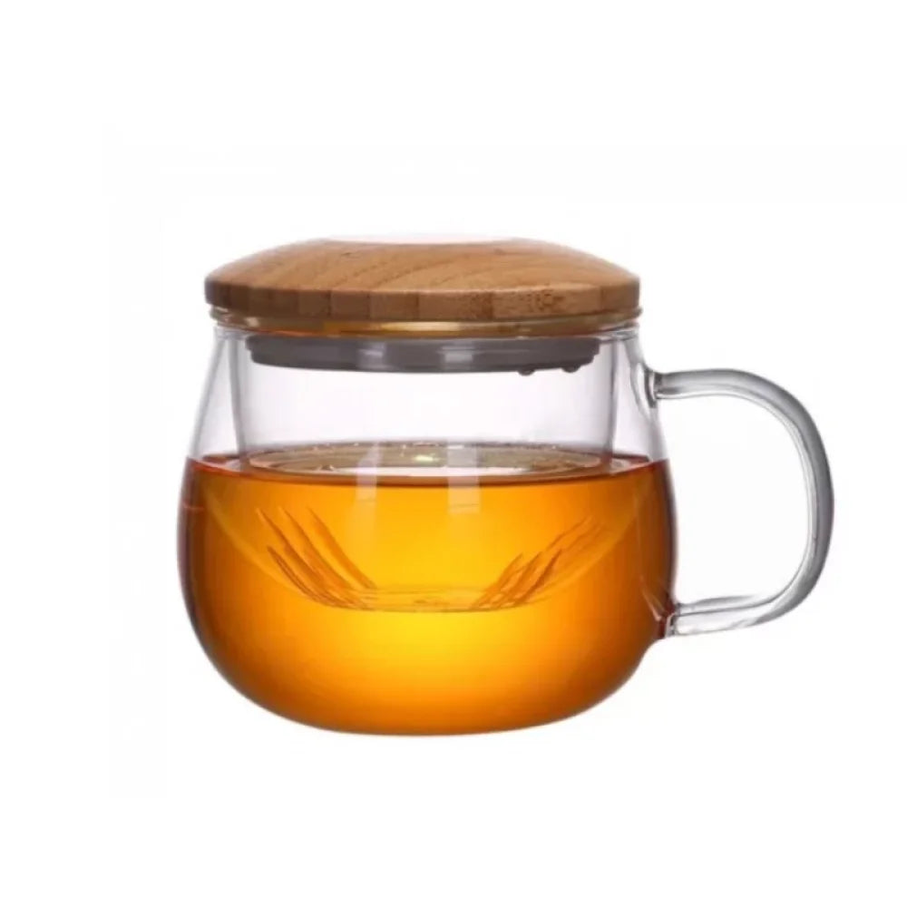 Himalaya Infusiera Bice | Tisaniera Vetro Borosilicato e Bambù | 350 ml