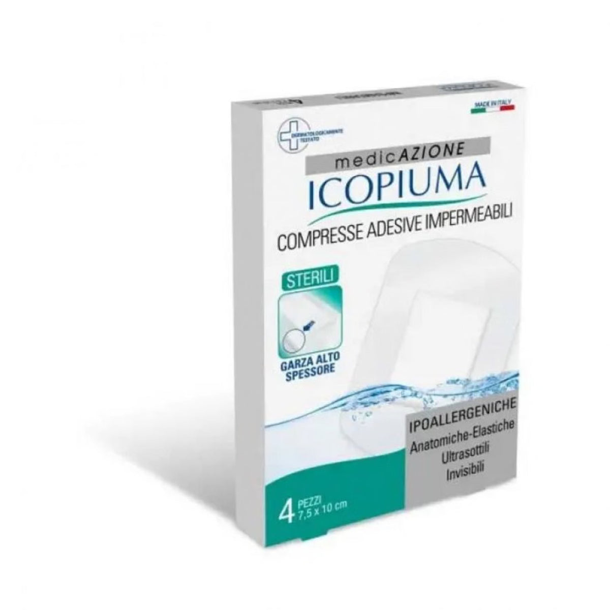 Icopiuma Post-Operatoria | Garze Sterili Postoperatorie | 4 Pezzi 10x7,5 cm  