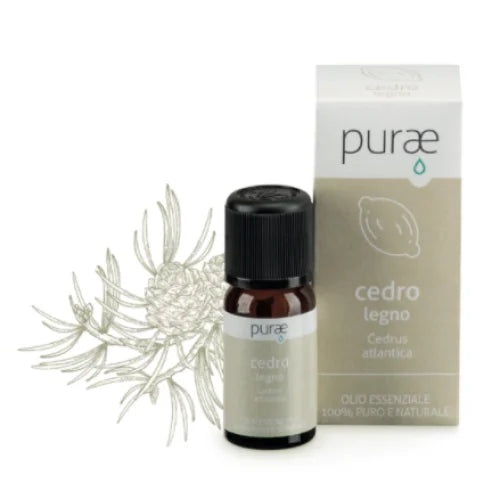 Purae Cedro Legno | Olio Essenziale Purificante Riequilibrante | 10ml