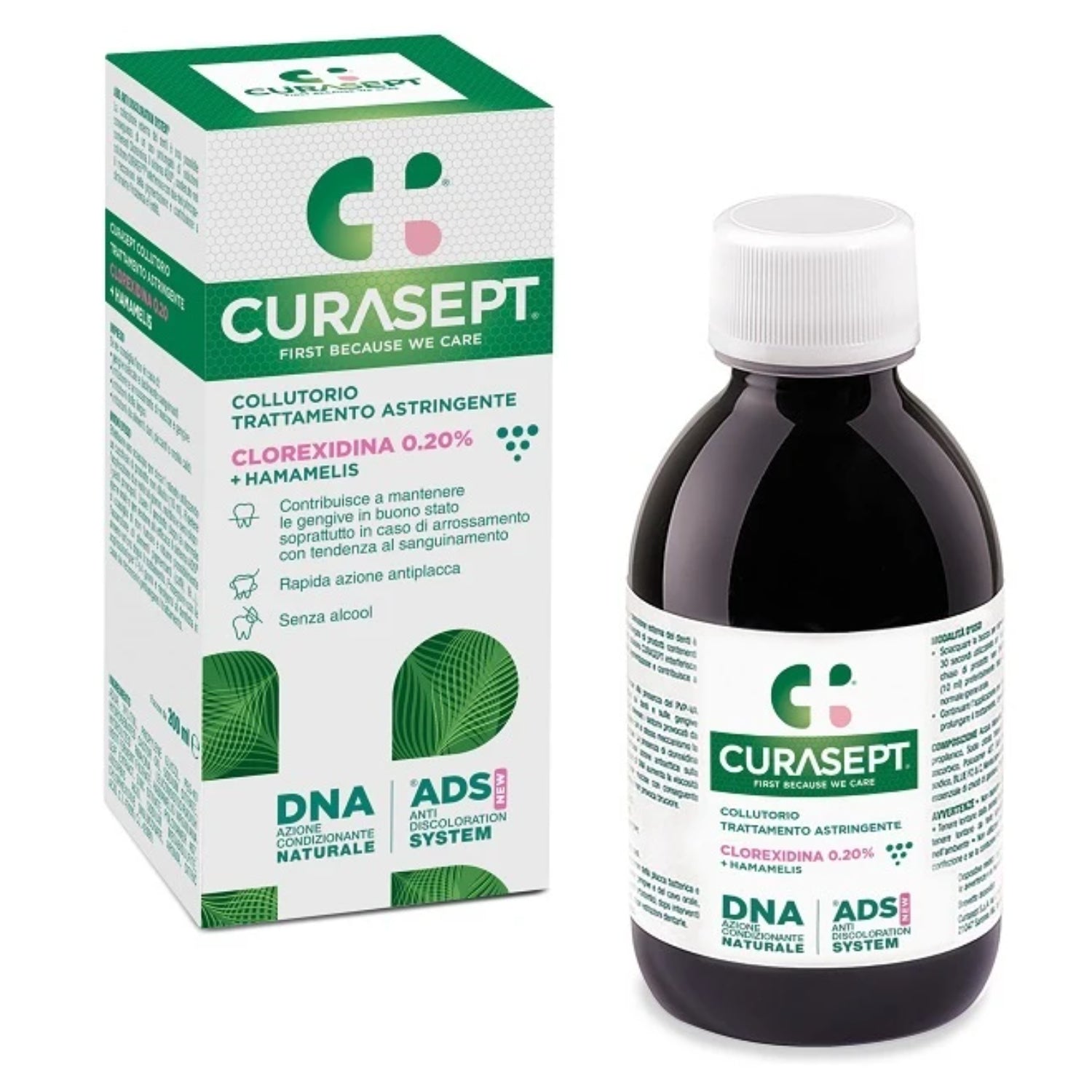 Curasept ADS|DNA | Collutorio Trattamento Astringente Clorexidina 0,20% e Hamamelis | 200 ml
