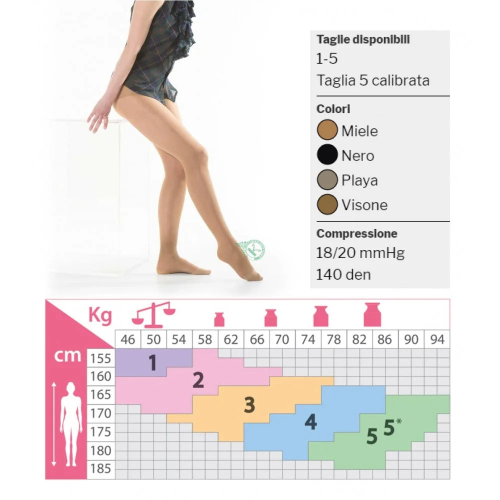 Kamila Collant Mabel Con Mutandina Contenitiva 140 Den Nero Tg 3