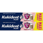 Kukident Plus Barriera Anti-Cibo | Crema Adesiva Dentiera Tenuta Forte Neutro | Pacco Doppio Maxi 2x57g  