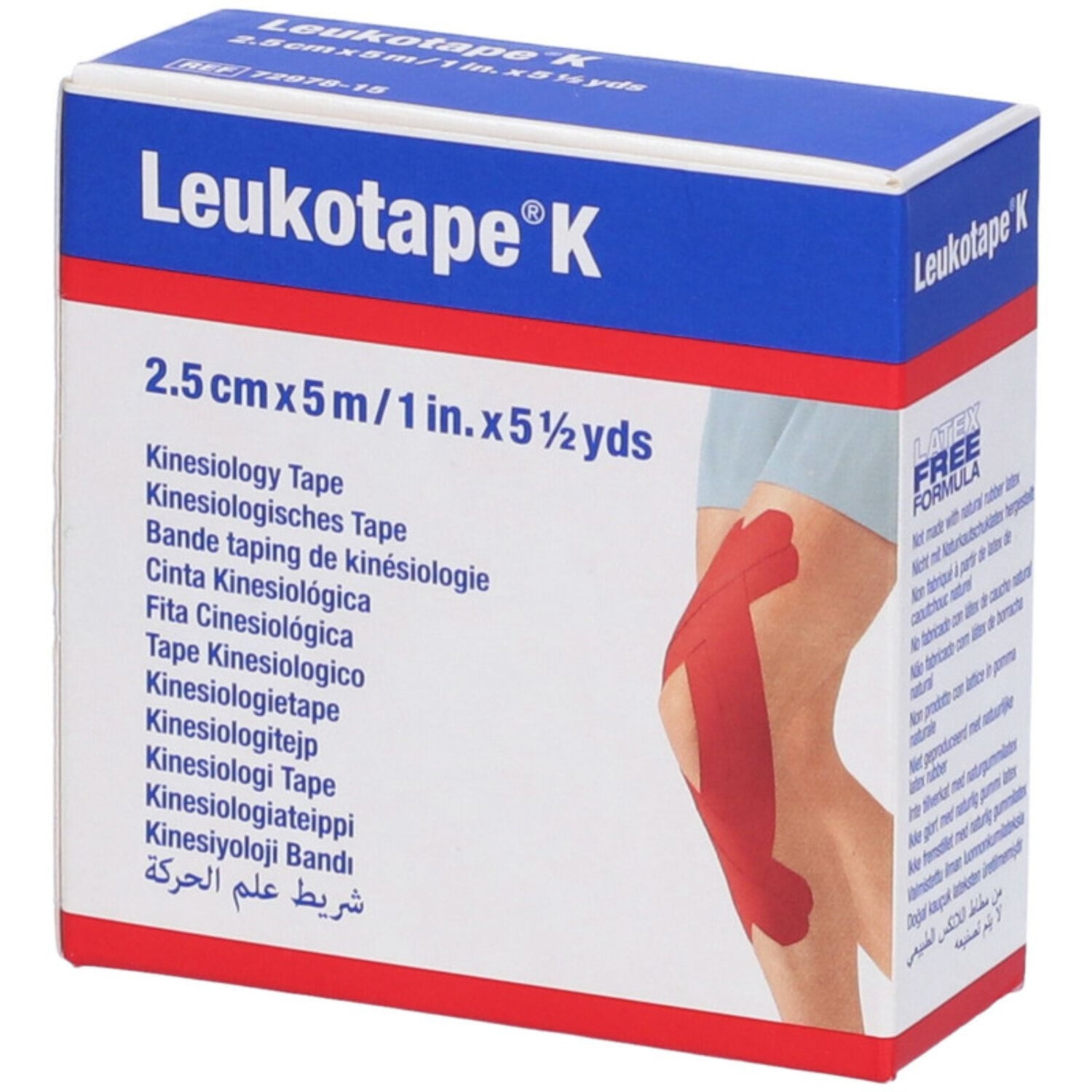 Leukotape K Rosso | Nastro Neuromuscolare Taping | 2,5 cm x 5 m