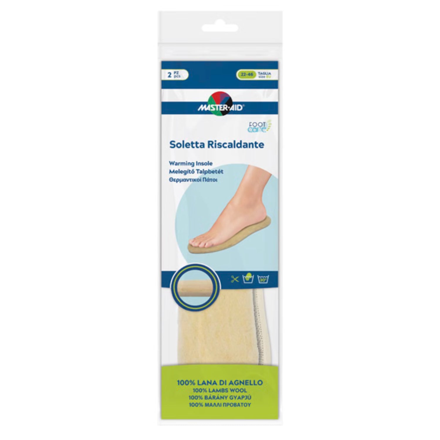 Master-Aid Foot Care Soletta Termica | Lana di Agnello | 2 Pezzi