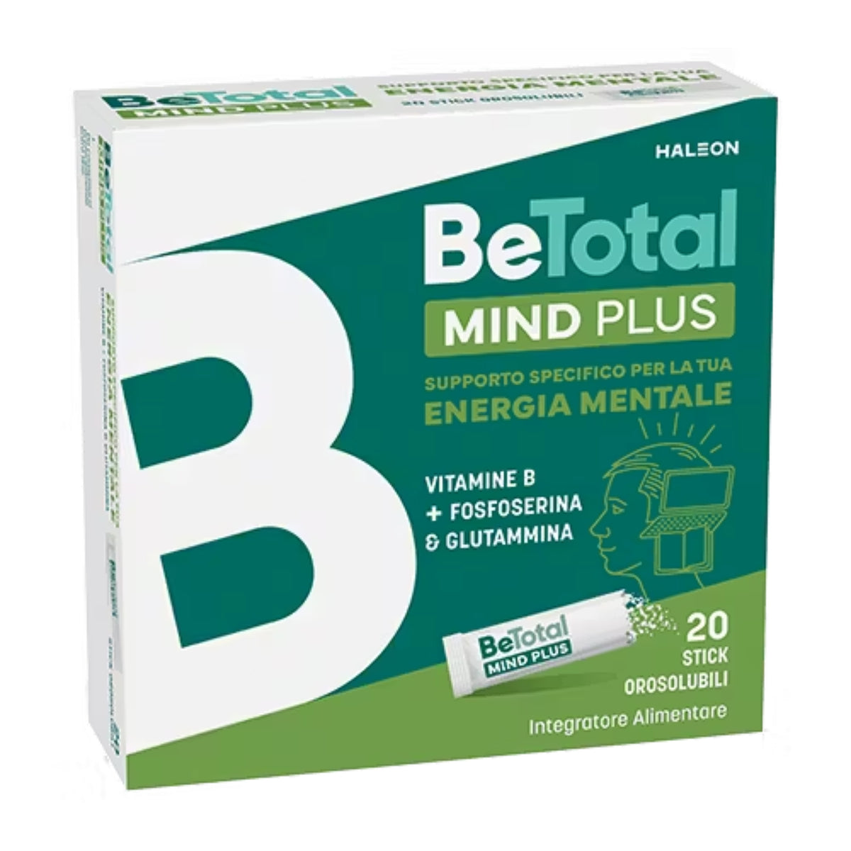 BeTotal Mind Plus | Vitamine B Fosfoserina Glutammina | 20 Stick  