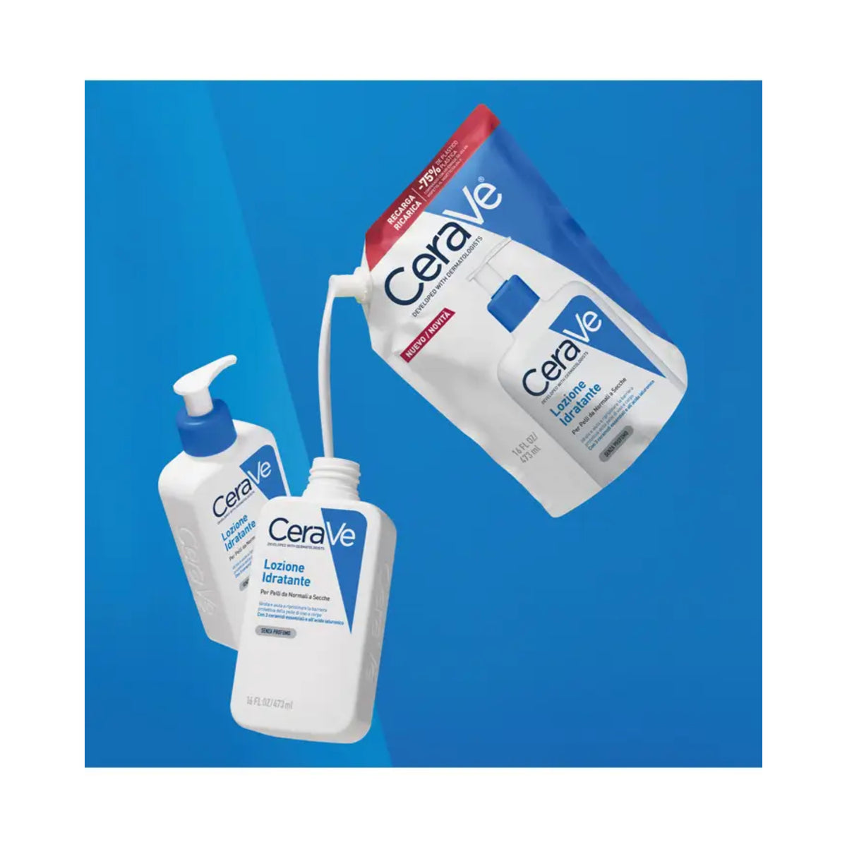 CeraVe | Refill Lozione Idratante Viso Corpo Pelle Secca Texture Leggera | 473ml 4 