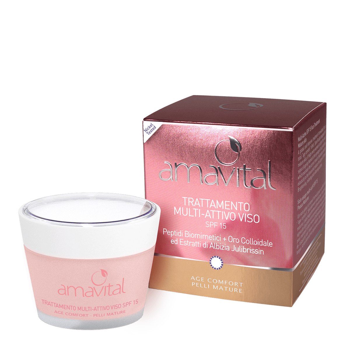 Amavital Trattamento Viso SPF 15 | Antirughe Pelli Mature | 50 ml  