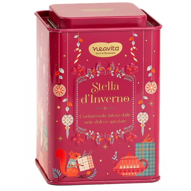 Neavita Infuso Stella D’Inverno Square Tin Rosso Scatola 12 Filtroscrigno