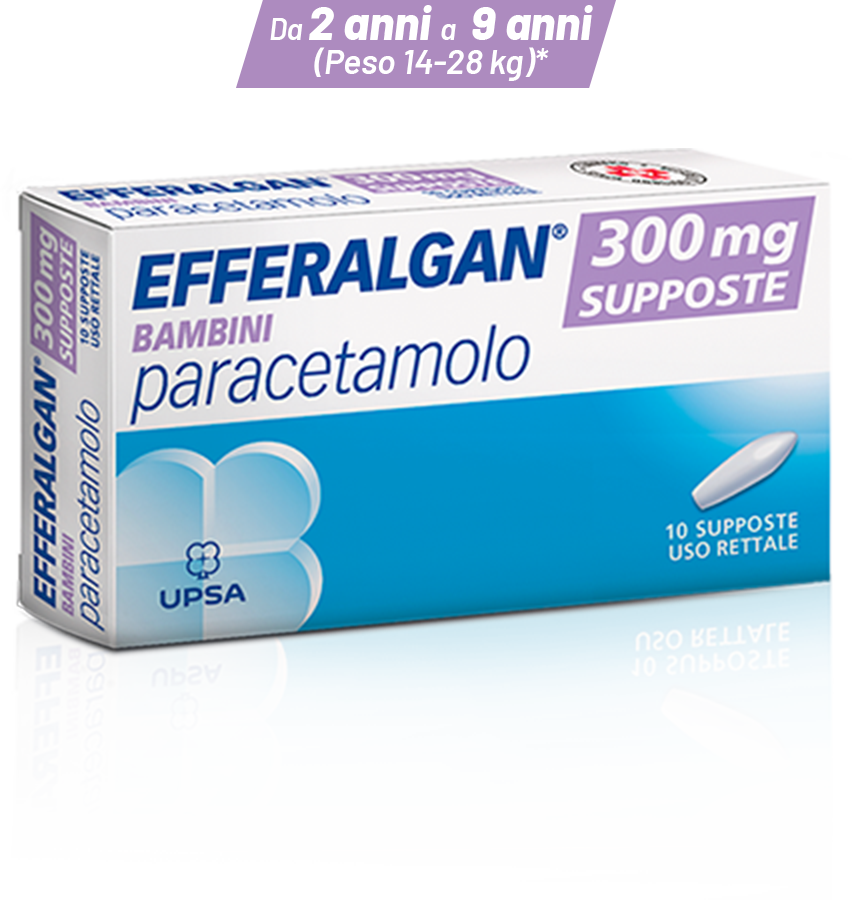 Efferalgan 300mg | Antipiretico Analgesico Bambini | 10 Supposte