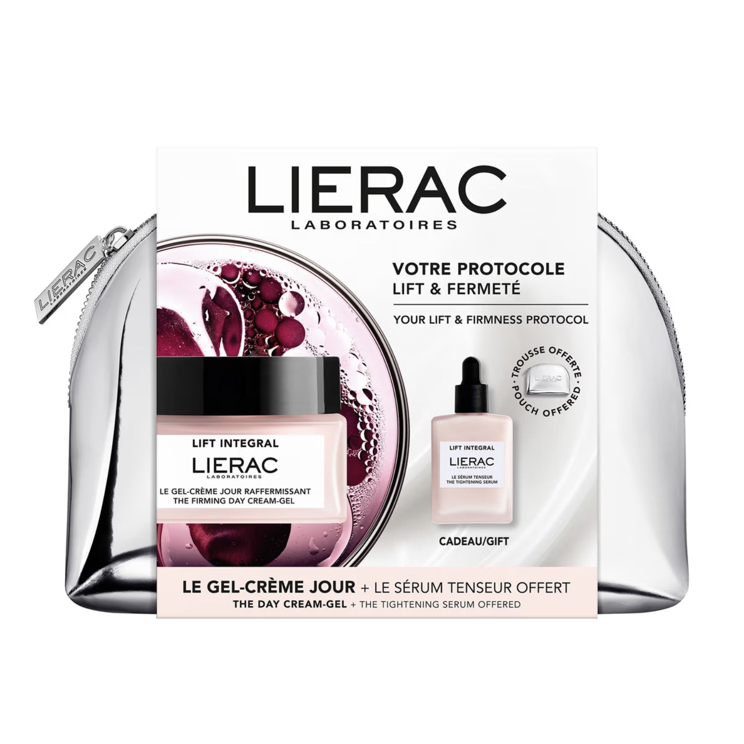 Lierac Lift Integral cofanetto Gel-Crema Giorno Rassodante con Siero Tensore e pouch
