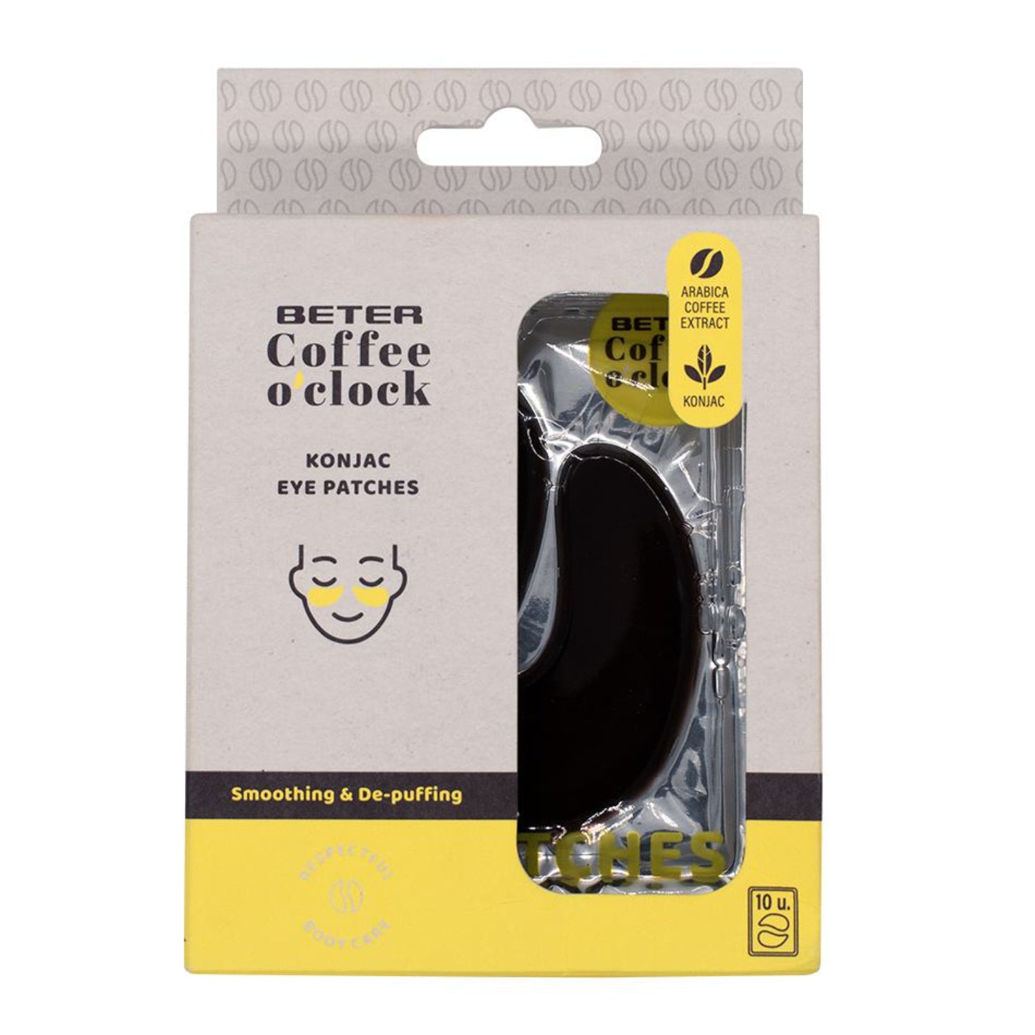 Beter Coffee O'clock Patch Contorno Occhi Konjac | con Estratto Caffè contro Occhiaie e Gonfiore | 10 Pezzi