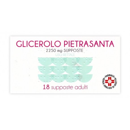 Glicerolo Adulti 18 Supposte 2250mg - Pietrasanta  
