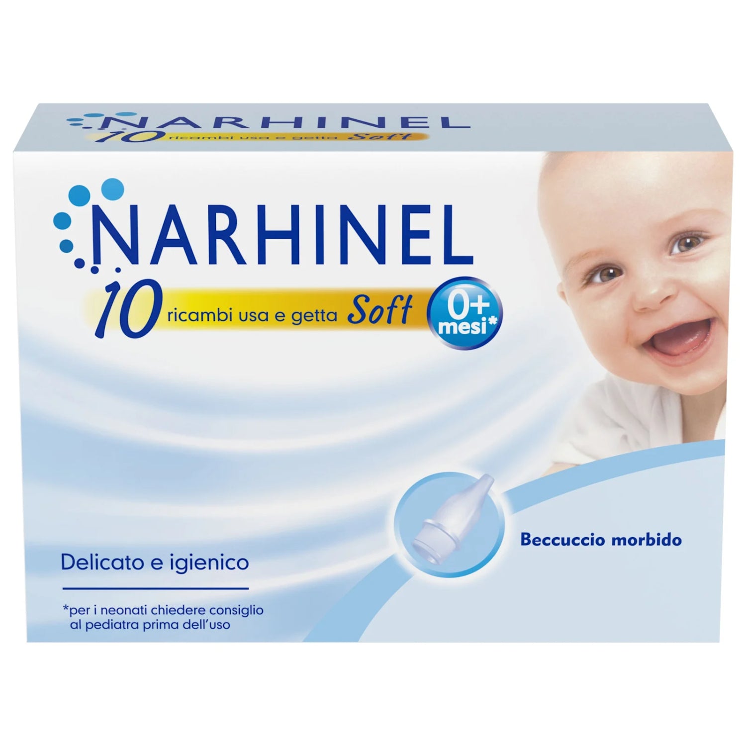 Narhinel | Ricambi Soft Usa e Getta Aspiratore Nasale | 10 Pezzi