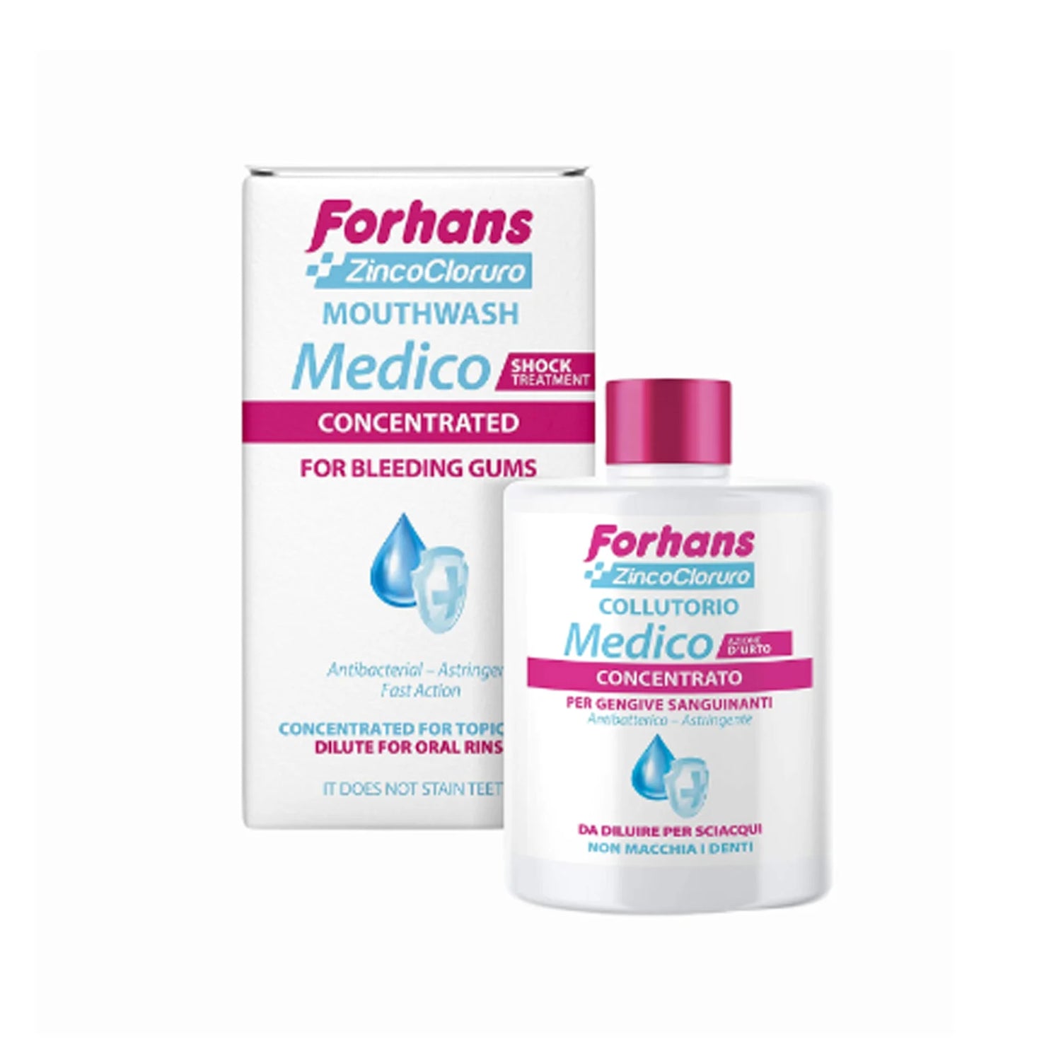 Forhans Medico Concentrato | Collutorio Zinco Cloruro Azione d'Urto | 75 ml