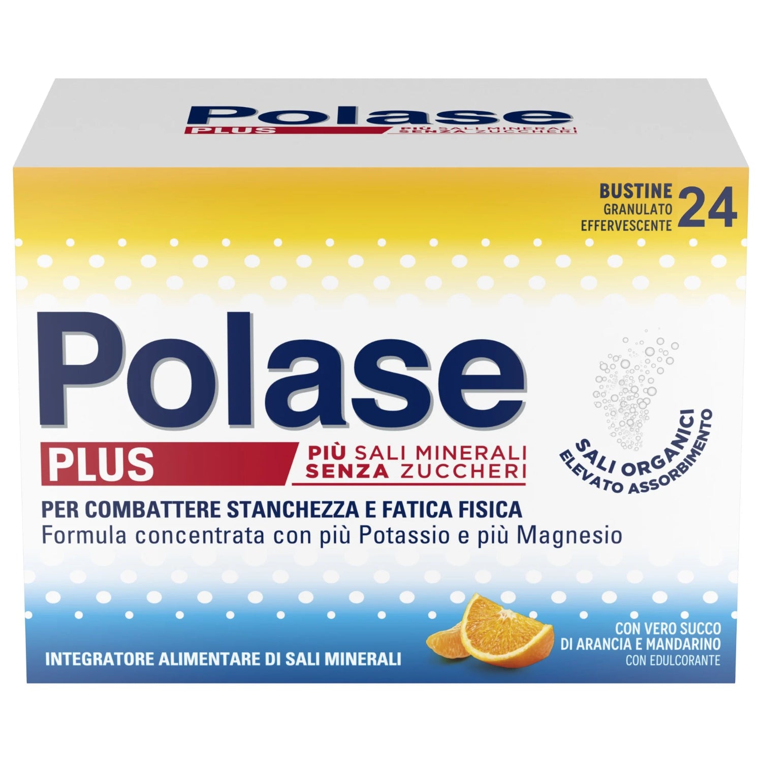 Polase Plus | Integratore Potassio Magnesio Arancia Mandarino | 24 Bustine