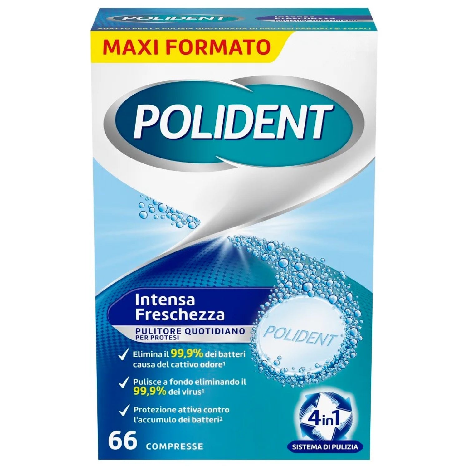 Polident Intensa Freschezza | Pulizia Protesi Menta | 66 Compresse