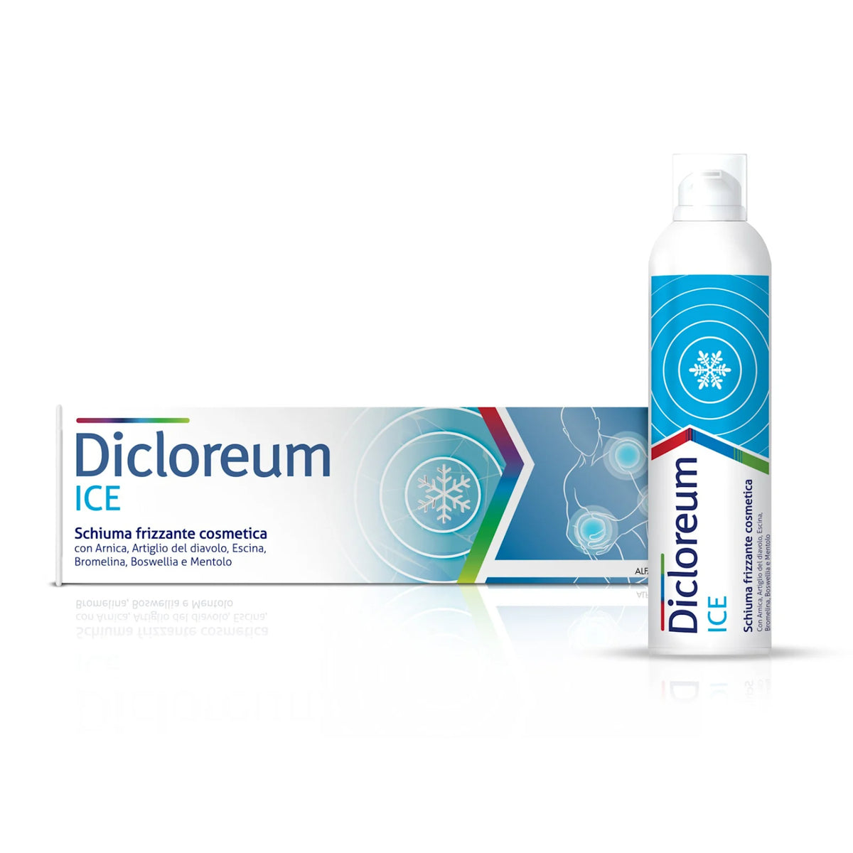 Dicloreum ICE | Schiuma Frizzante Effetto Freddo Muscoli | 150 ml  
