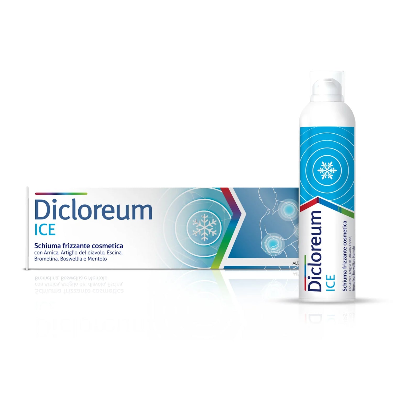 Dicloreum ICE | Schiuma Frizzante Effetto Freddo Muscoli | 150 ml