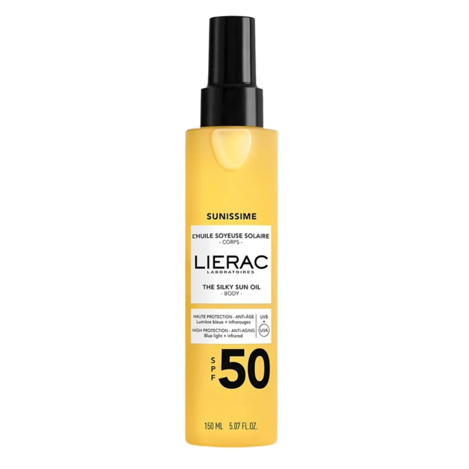 Lierac Sunissime L'Olio Solare Setoso Spf50 – Protezione Anti-Età Sublimante | 150 ml