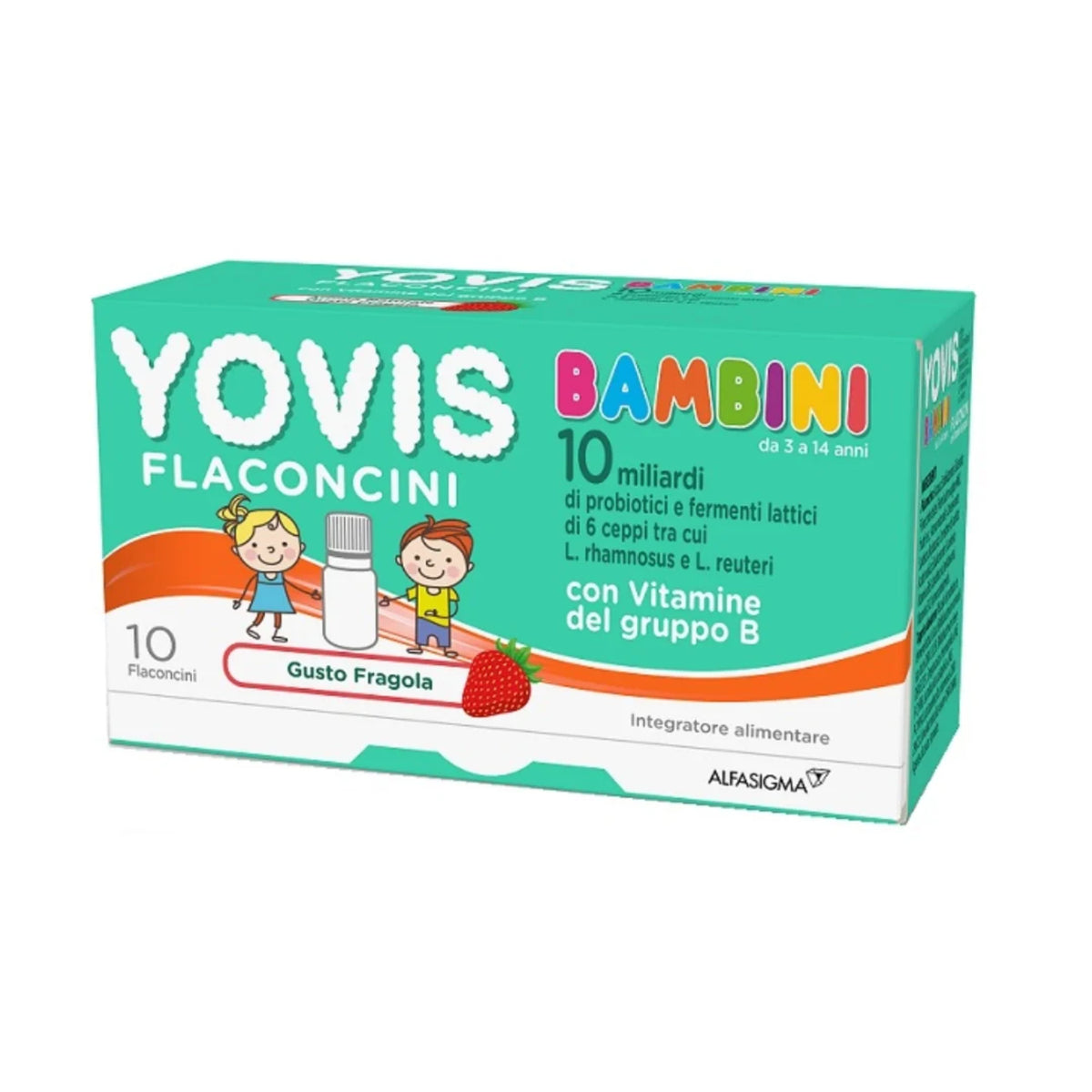 Yovis Bambini | Fermenti Lattici 10 Miliardi | 10 Flaconcini Fragola  