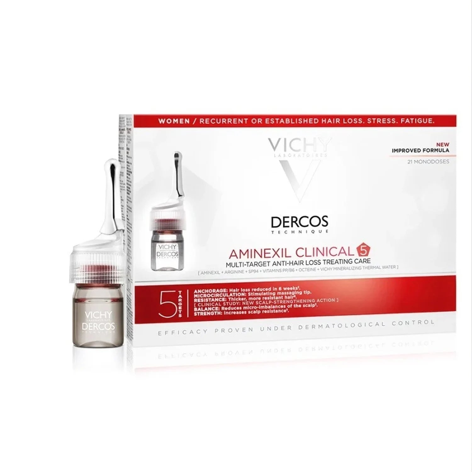 Vichy Dercos Aminexil 5 | Anticaduta Capelli Donna | 21 Fiale
