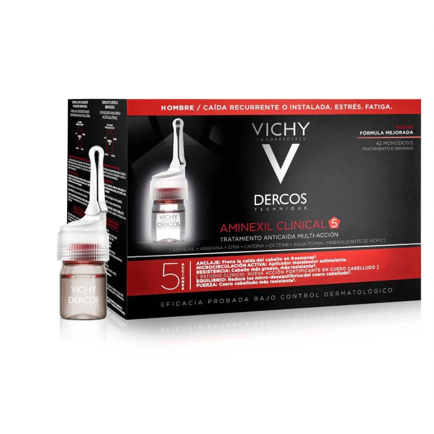 Vichy Dercos Aminexil 5 | Anticaduta Capelli Uomo | 42 Fiale
