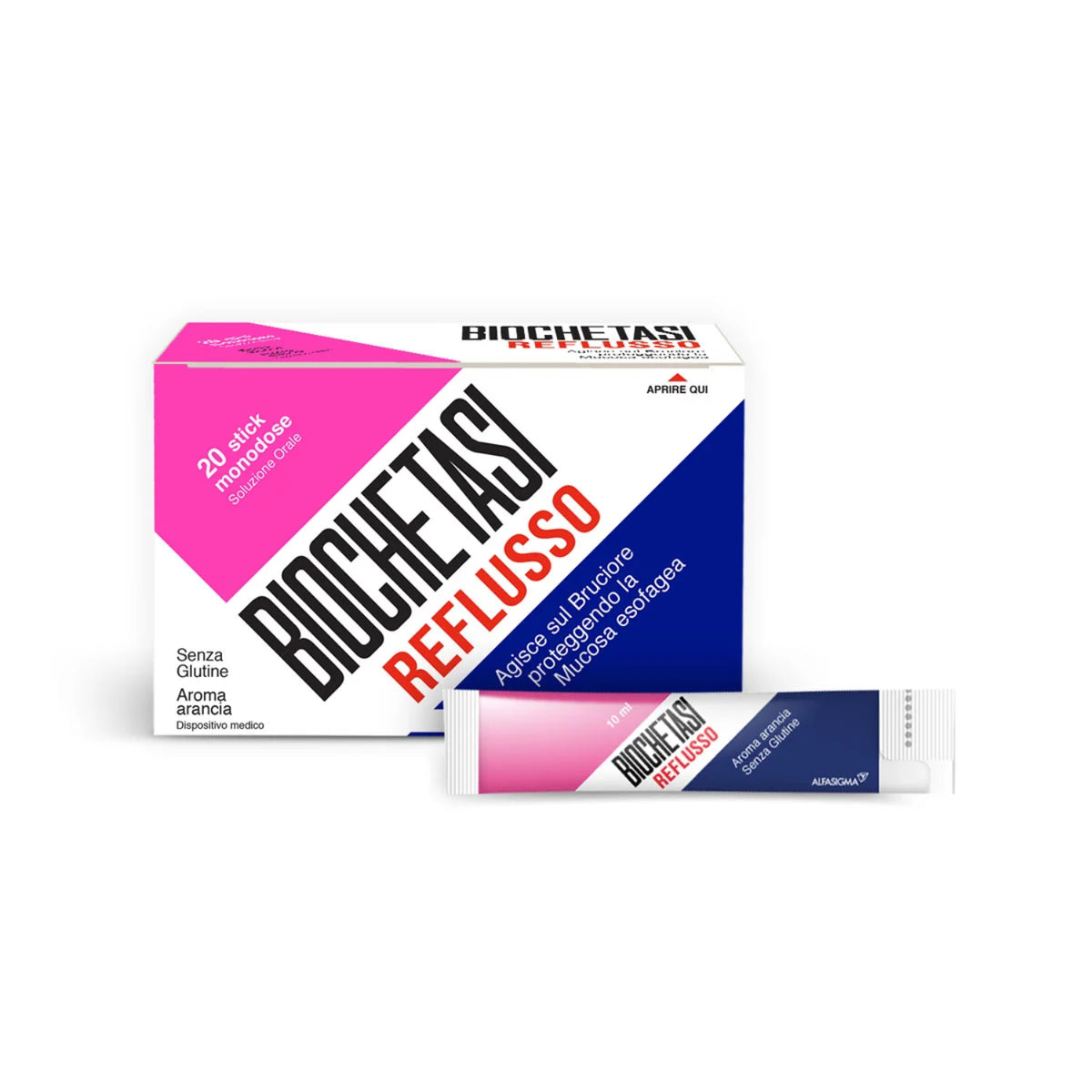 Biochetasi Reflusso | Film Protettivo Esofago Anti-Reflusso | 20 Stick  