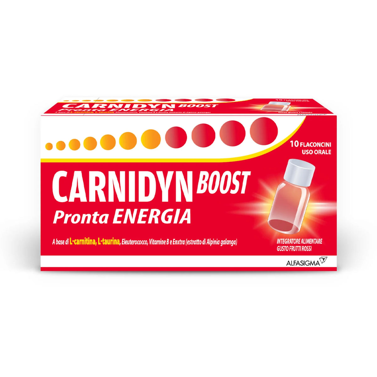 Carnidyn Boost | Energia Senza Caffeina con EnXtra | 10 Flaconcini  
