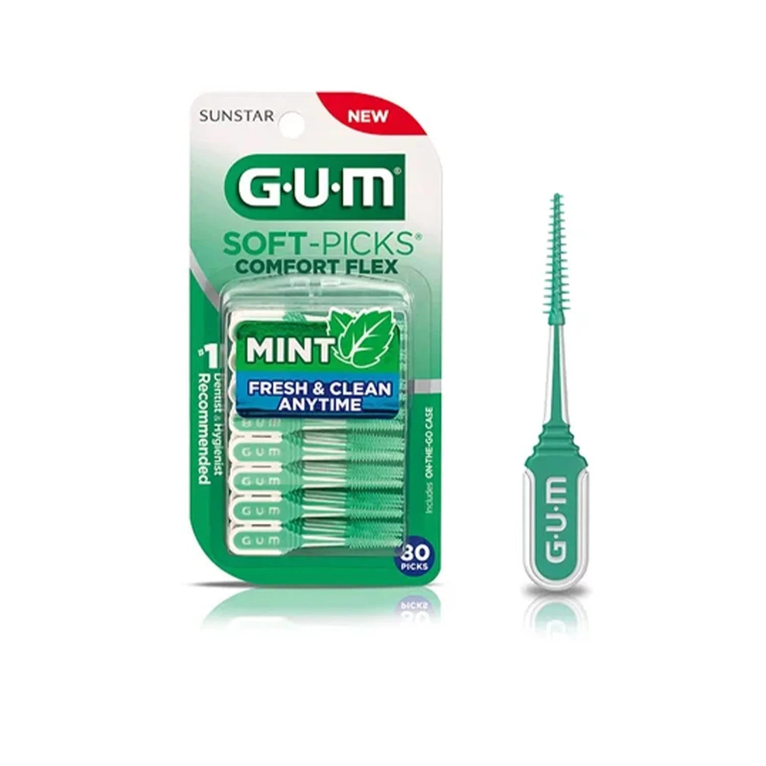 GUM Soft-Picks Comfort Flex Regular | Scovolini Interdentali in Gomma | 80 Pezzi
