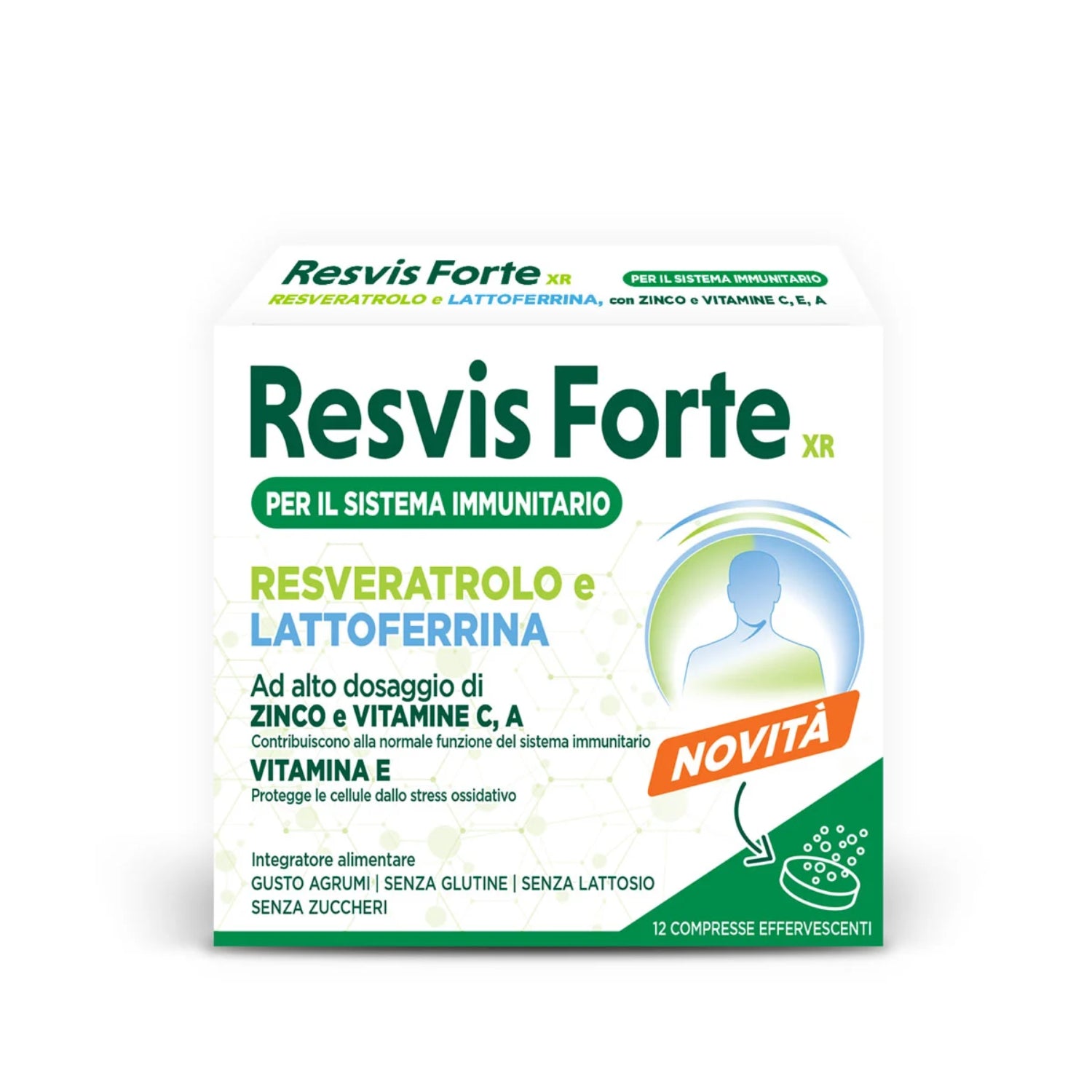 Resvis Forte XR | Vitamina C Zinco Immunità | 12 Compresse Effervescenti