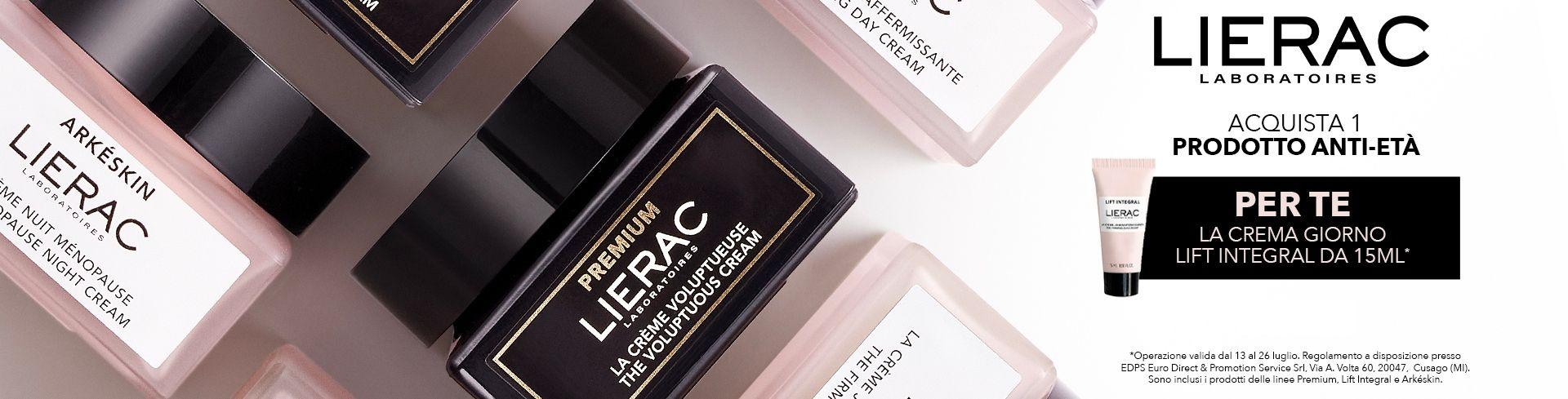 Lierac acquista 1 prodotto anti-età - lift integral crema giorno omaggio - 13-26 luglio 2026