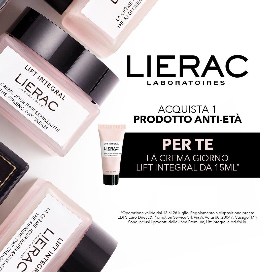Lierac acquista 1 prodotto anti-età - lift integral crema giorno omaggio - 13-26 luglio 2026