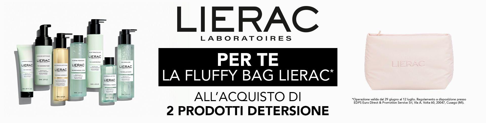 Lierac acquista 2 prodotti detersione - fluffy bag omaggio - 29/06 > 12/072026