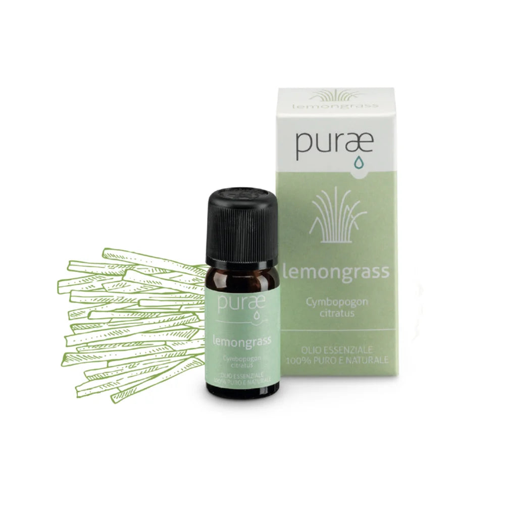 Purae Lemongrass | Olio Essenziale Tonificante e Concentrazione | 10ml  