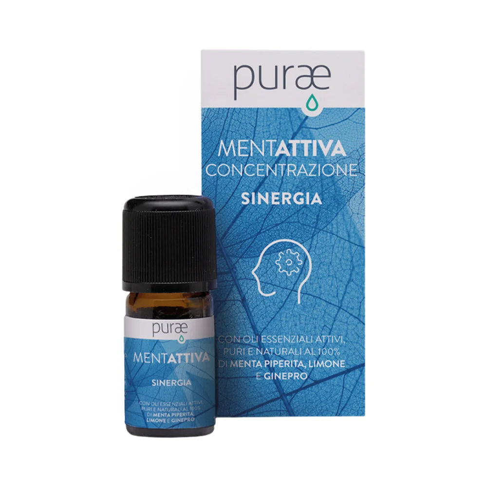 Purae Sinergia Mentattiva | Oli Essenziali Concentrazione e Memoria | 10ml