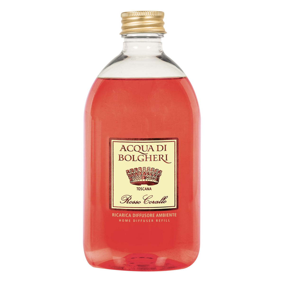 Acqua Bolgheri Ricarica Diffusore Rosso Corallo | Profumo Casa | 500 ml
