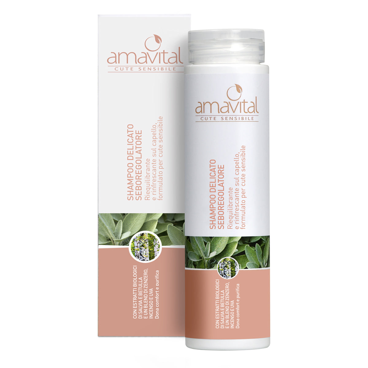 Amavital Shampoo Seboregolatore | Cute Grassa e Forfora | 200 ml  