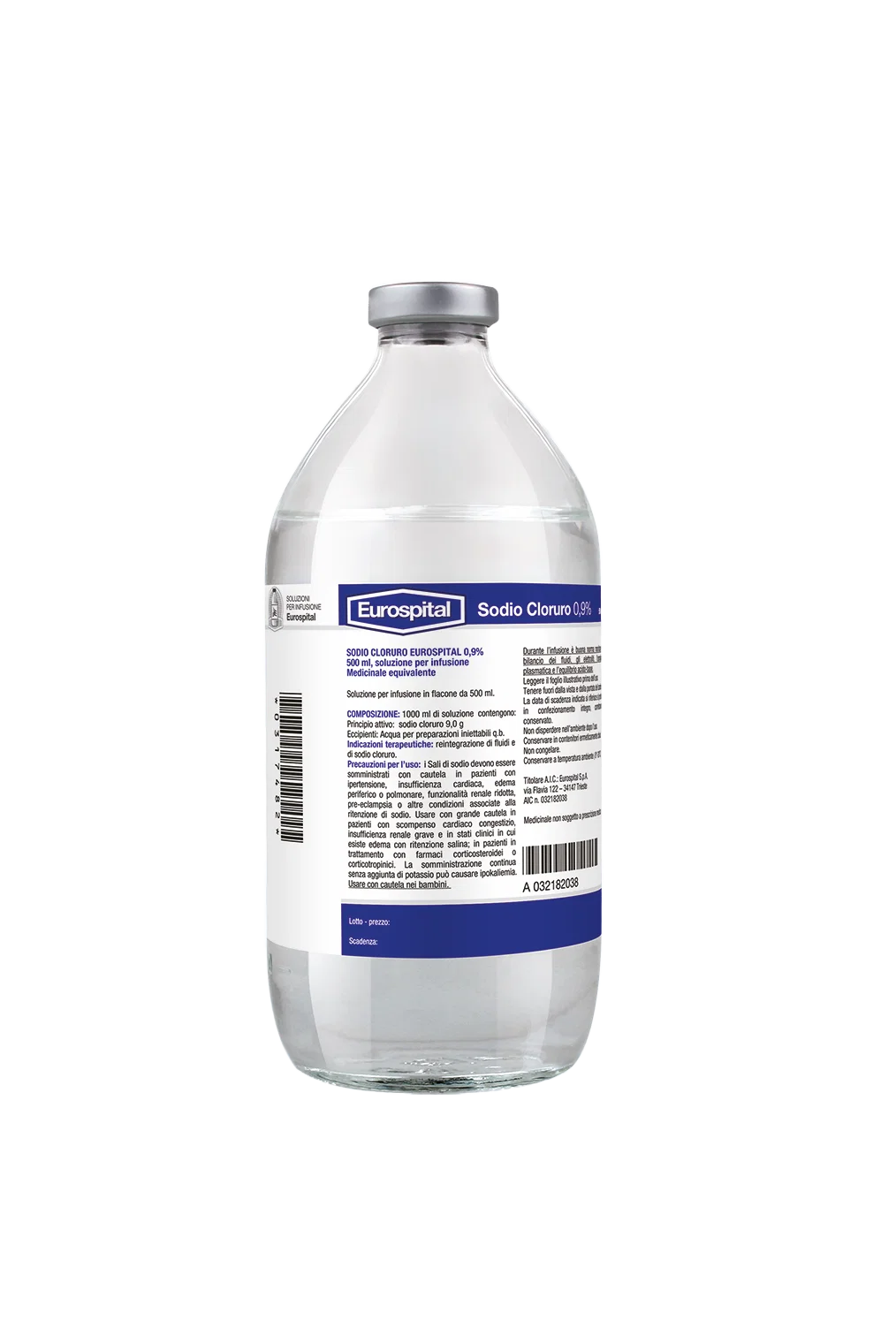 Sodio Cloruro Eurospital 0,9% | Soluzione Fisiologica | 250 ml