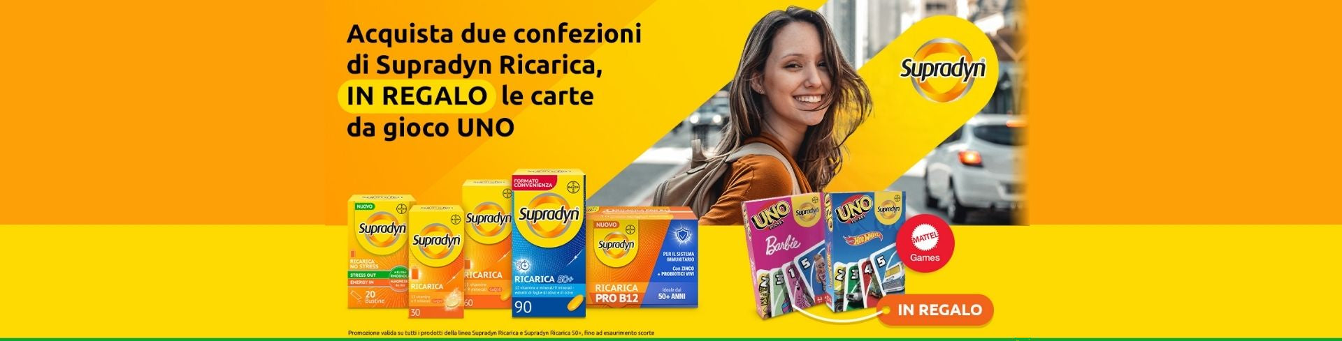 Promo Supradyn: Acquista 2 confezioni di Supradyn Ricarica e in regalo ricevi le carte da gioco UNO