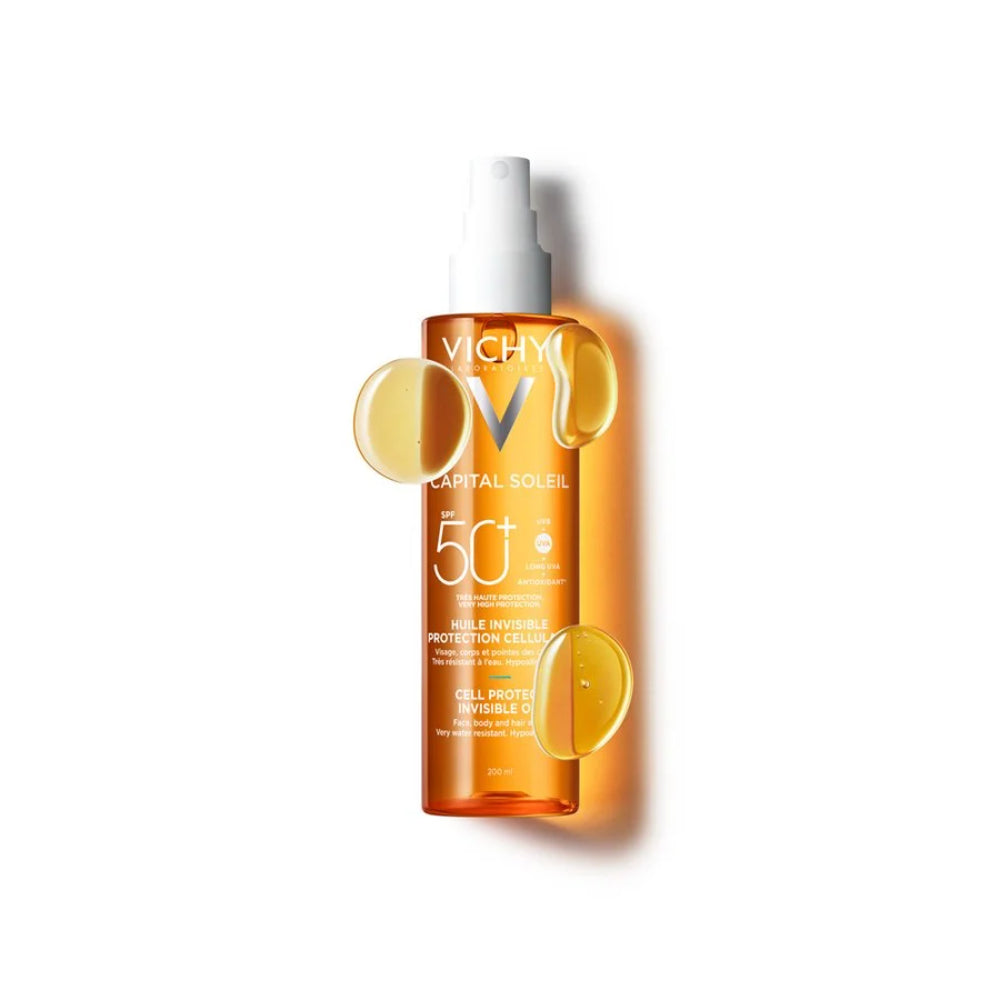 Vichy Capital Soleil Cell Protect | Olio Solare Invisibile Viso Corpo Capelli SPF50+ | 200ml 2 