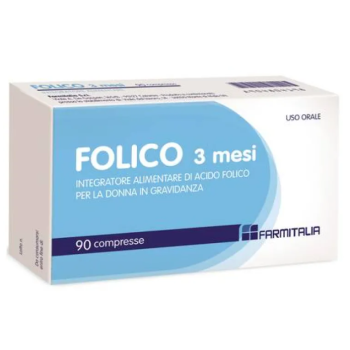 folico intagratore alimentare di acido folico 3 mesi 90 compresse 