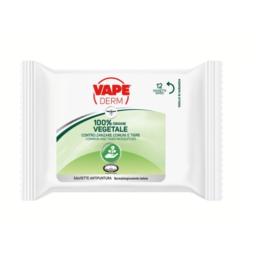 Vape Derm Di Origine Vegetale - Salviette Antipuntura 12 Pezzi