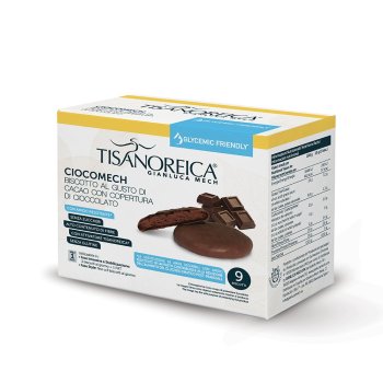tisanoreica biscotti ciocomech glycemic friendly cacao ricoperti al cioccolato 117g