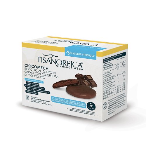 Gianluca Mech - Tisanoreica Biscotti Ciocomech Cacao Ricoperti Al Cioccolato Glycemic Friendly 117g